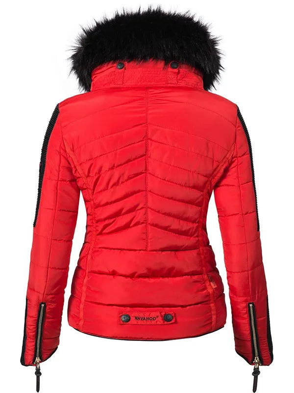 Gezellige Elegantie: Chic Dames Winterwarmte Jack met Capuchon