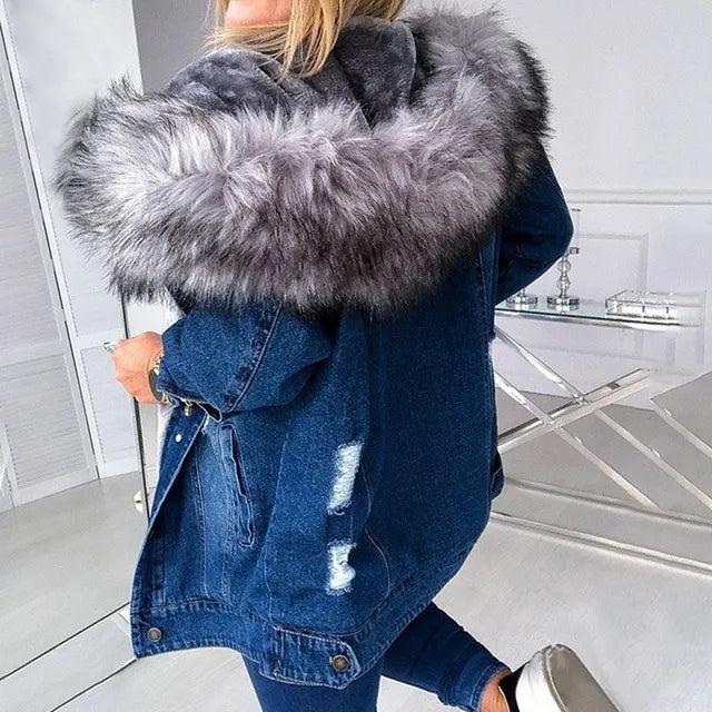 Gezellige Hooded Denim Jack - Warm & Stijlvol!