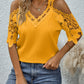 Witte Kanten Cold Shoulder Blouse - Fay