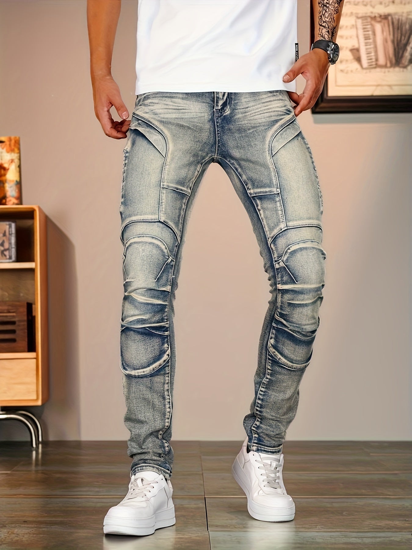 Staalblauwe Skinny Jeans - Max