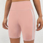 Zwarte Gestreepte Yoga Shorts - Luna