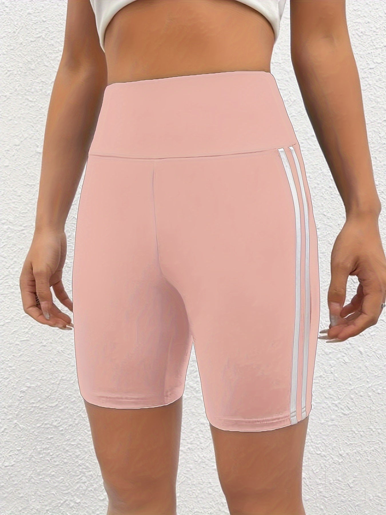 Zwarte Gestreepte Yoga Shorts - Luna