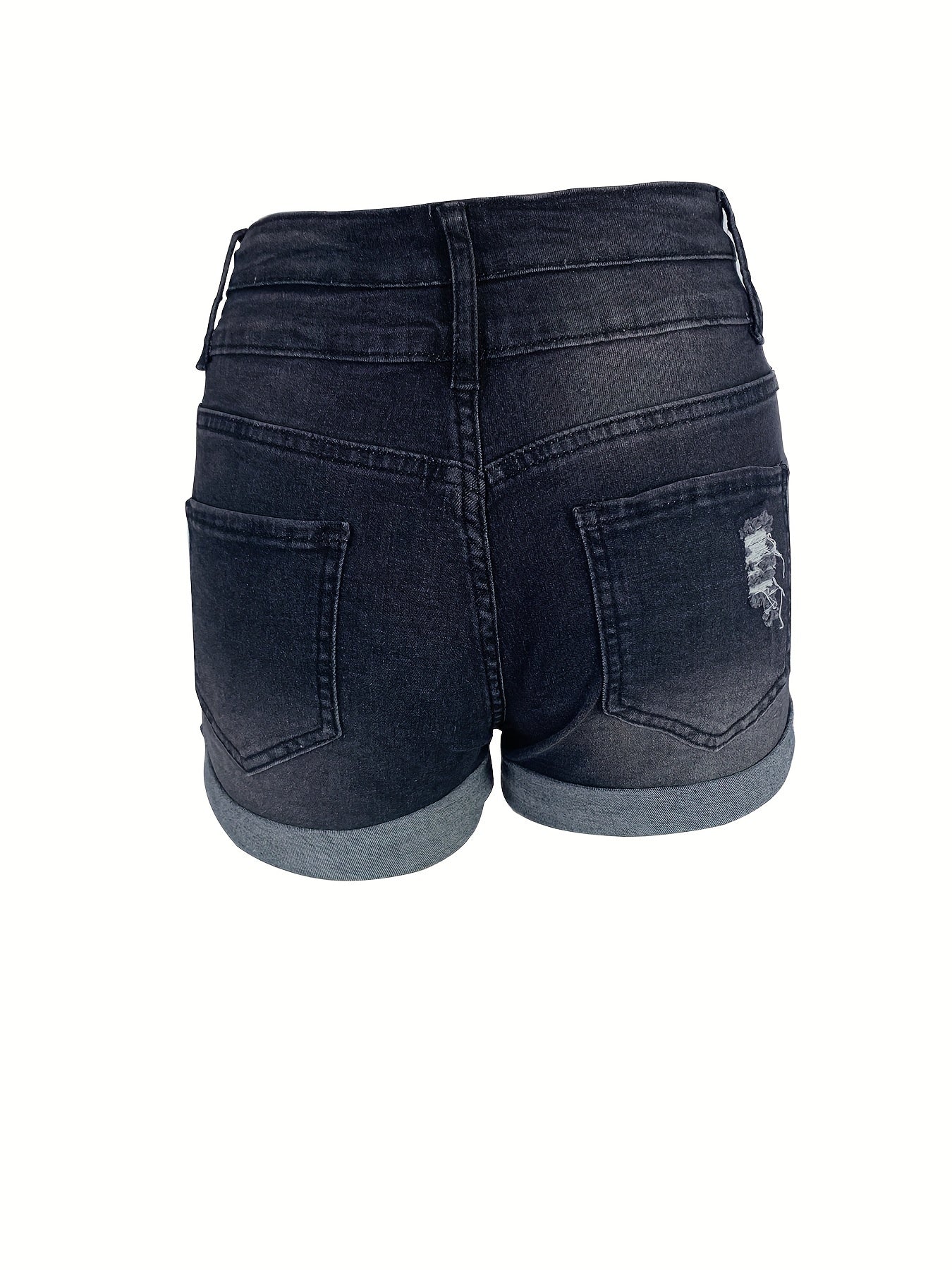 Lichtblauwe Gerafelde Denim Shorts - Emma