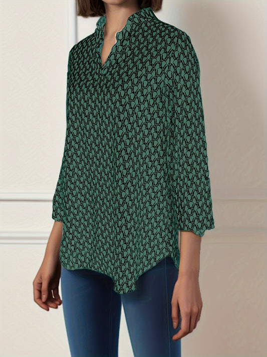 Zwarte Print Blouse - Noor