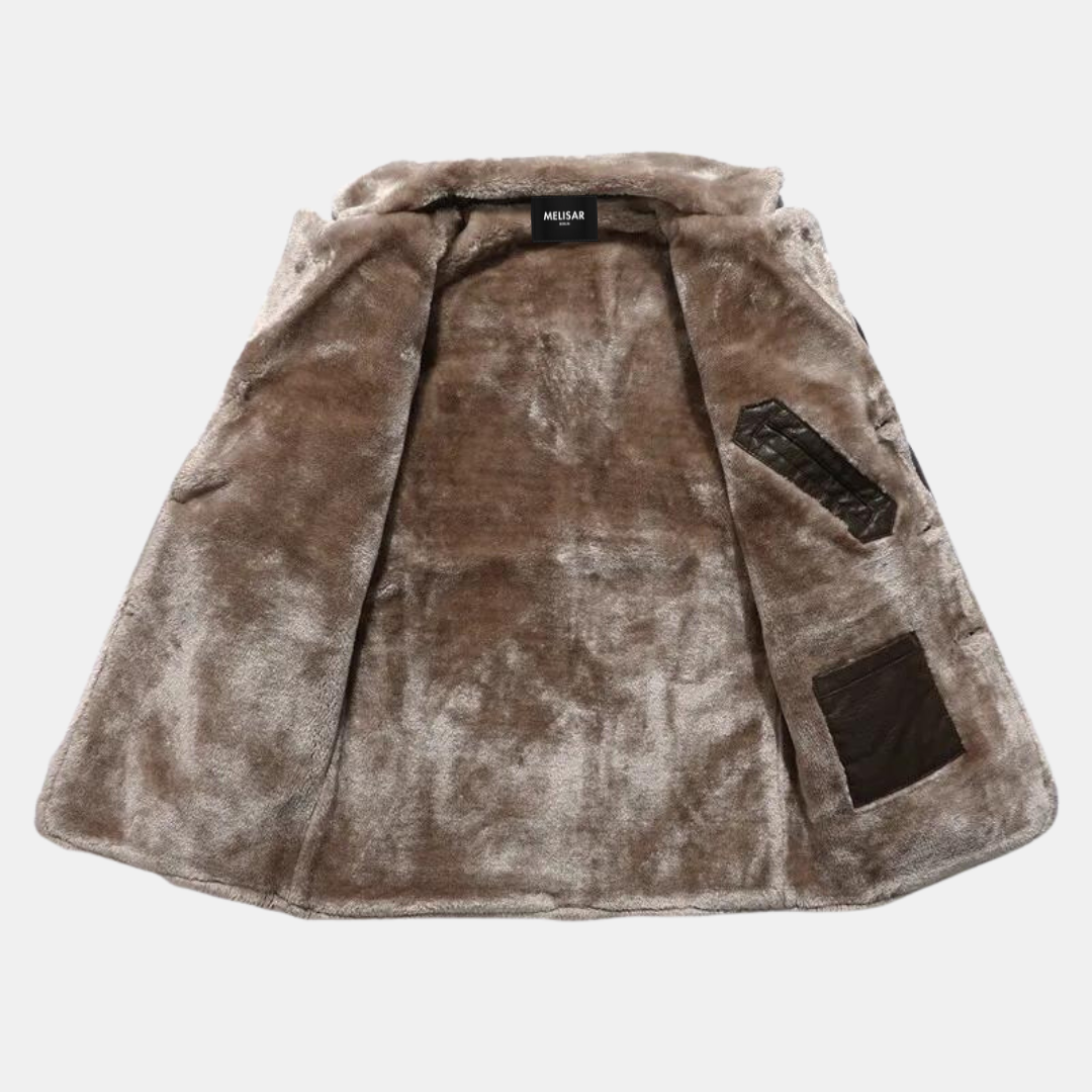 Luxe Leren Fleece Winterjas