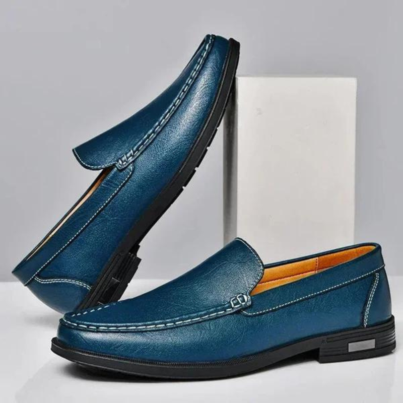 Blauwe Orthopedische Leren Loafers - Felix