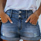 Lichtblauwe Gerafelde Denim Shorts - Emma