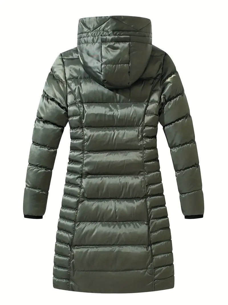 Chique Winterwarmte: Dames Hooded Puffy Jacket - Stijlvol, Comfortabel & Veelzijdig