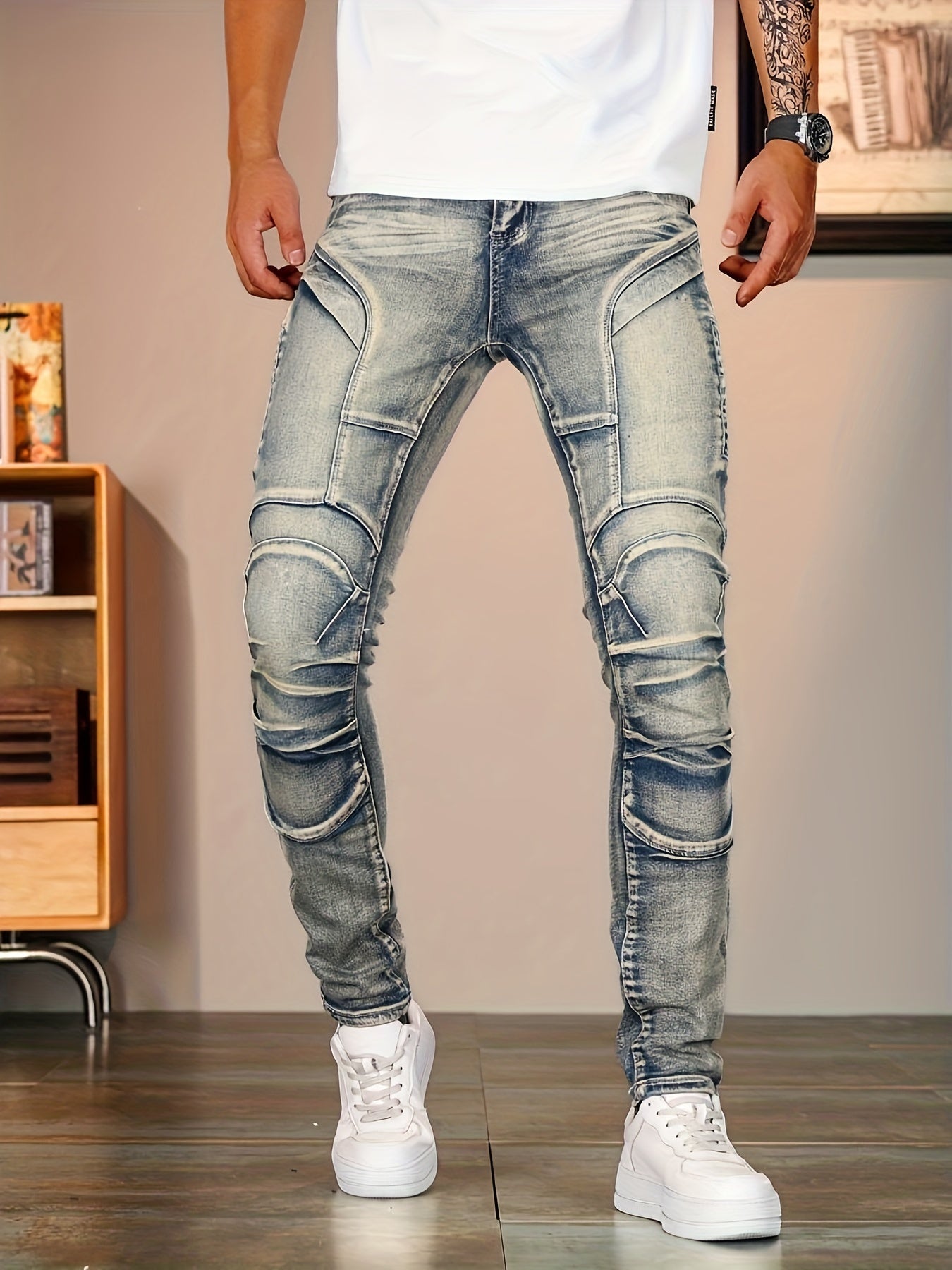 Staalblauwe Skinny Jeans - Max