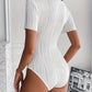 Witte Textuur Bodysuit - Lara