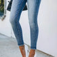 Middelblauwe Skinny Jeans met Gescheurde Details - Lara