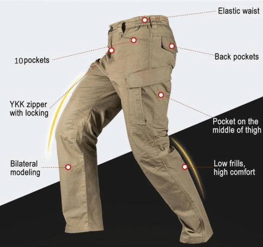 Max - Khaki Tactical Cargo Broek