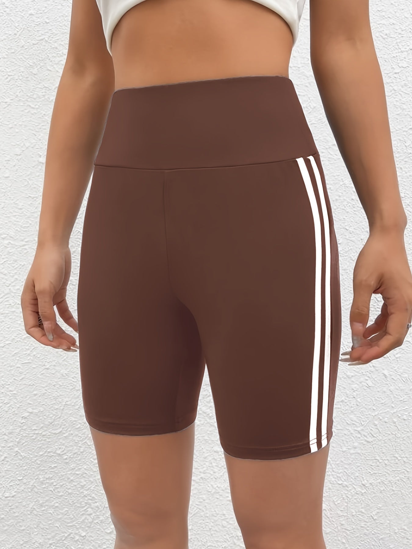 Zwarte Gestreepte Yoga Shorts - Luna