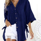 Chique Dames Casual Shirt - Katoenlinnen Mix met Unieke Snit