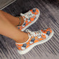 Oranje Canvas Sneakers met Schedelprint - Ronna