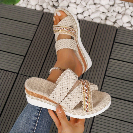 Beige Orthopedische Gevlochten Sandalen - Liv