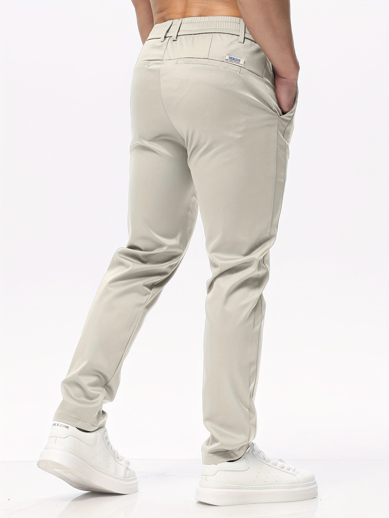 Beige Slim Fit Broek - Lars