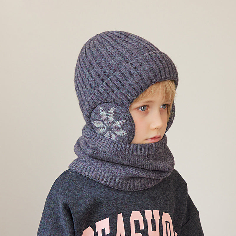 CozyKidz: Luxe Fleece Gevoerde Wintersjaal & Gebreide Muts Set voor Kinderen