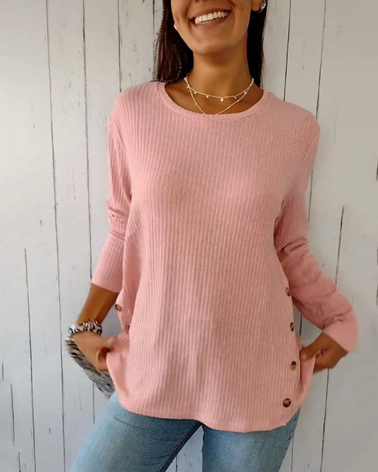 Stralende Blauw-Grijs-Roze Kaschmir Pullover