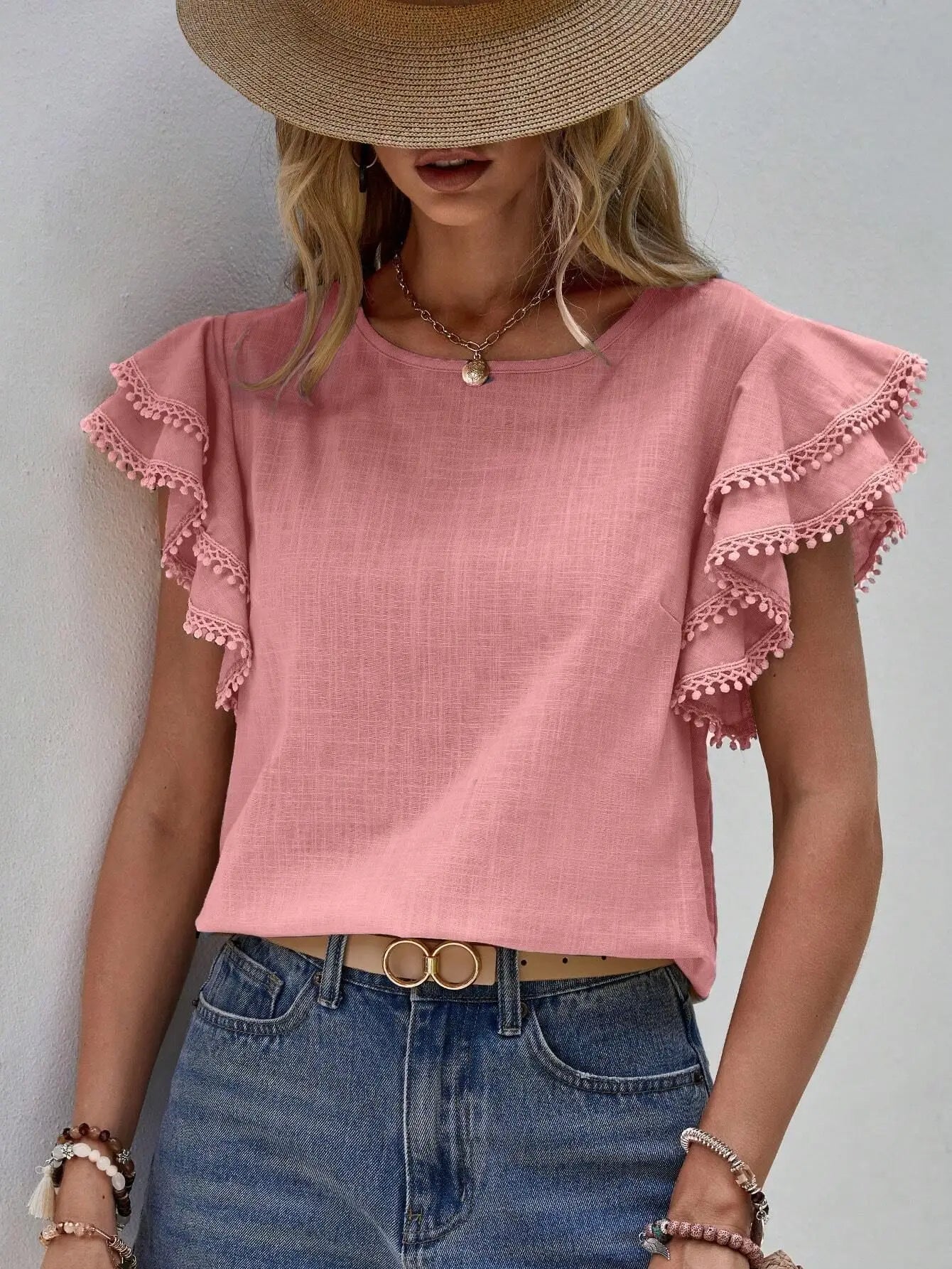 Amelia - Roze Elegante Blouse