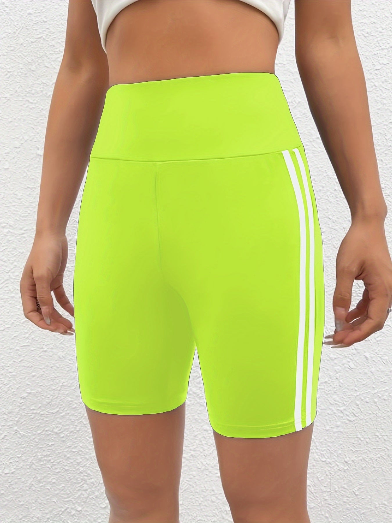 Zwarte Gestreepte Yoga Shorts - Luna