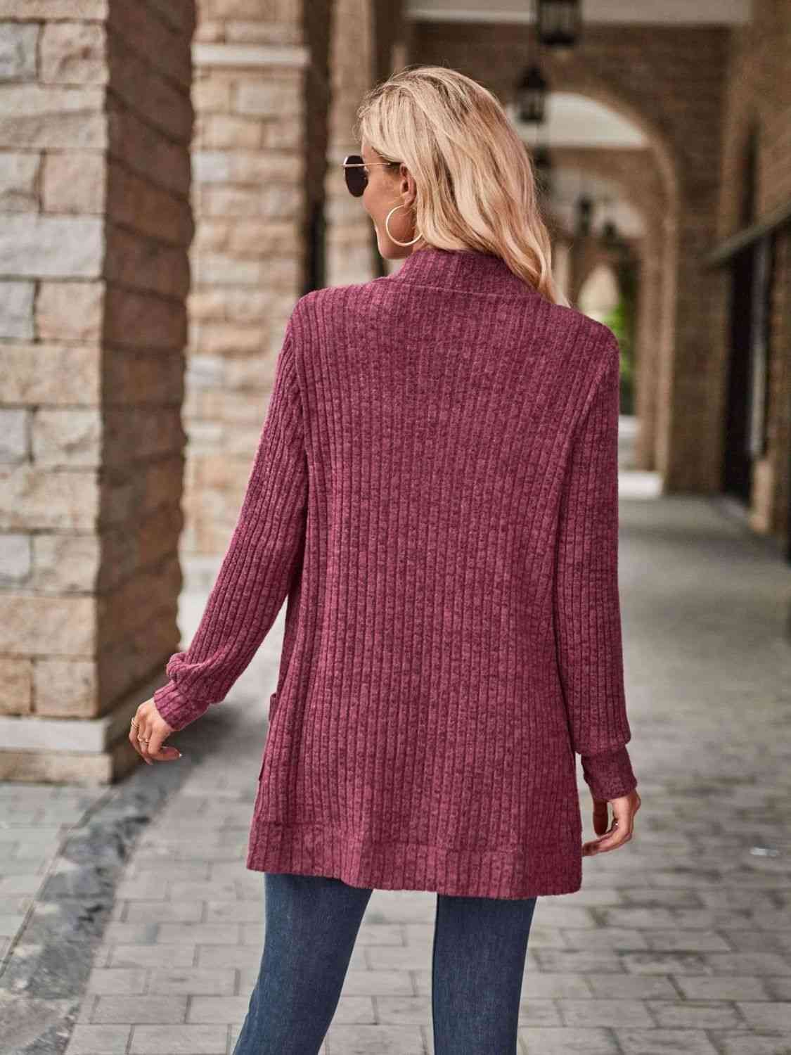 Comfort Stretch Open Front Cardigan met Zakken