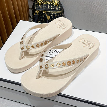 Beige Ster Flip Flops - Isla