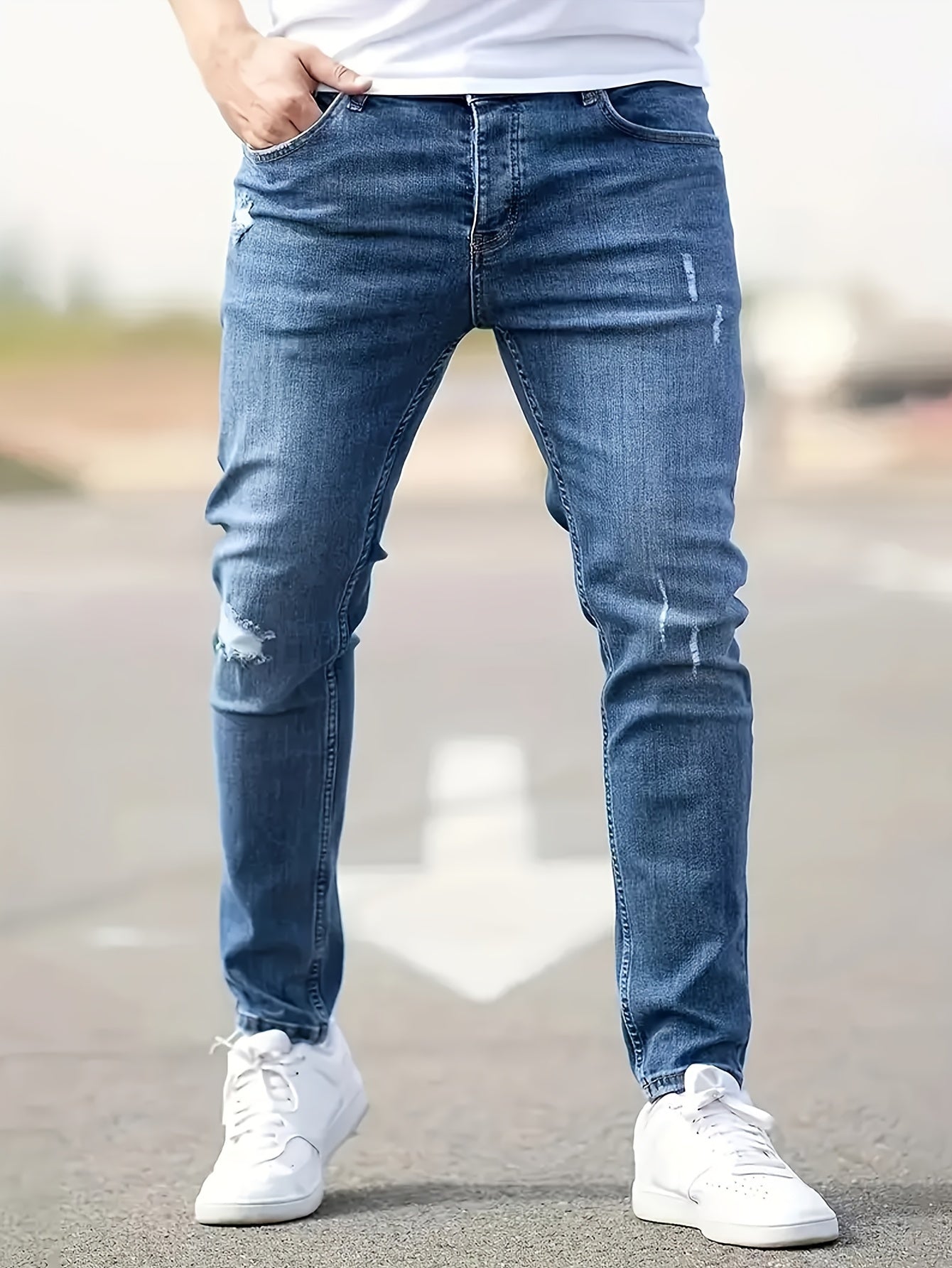 Blauwe Slim Fit Jeans - Sam