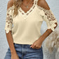 Witte Kanten Cold Shoulder Blouse - Fay