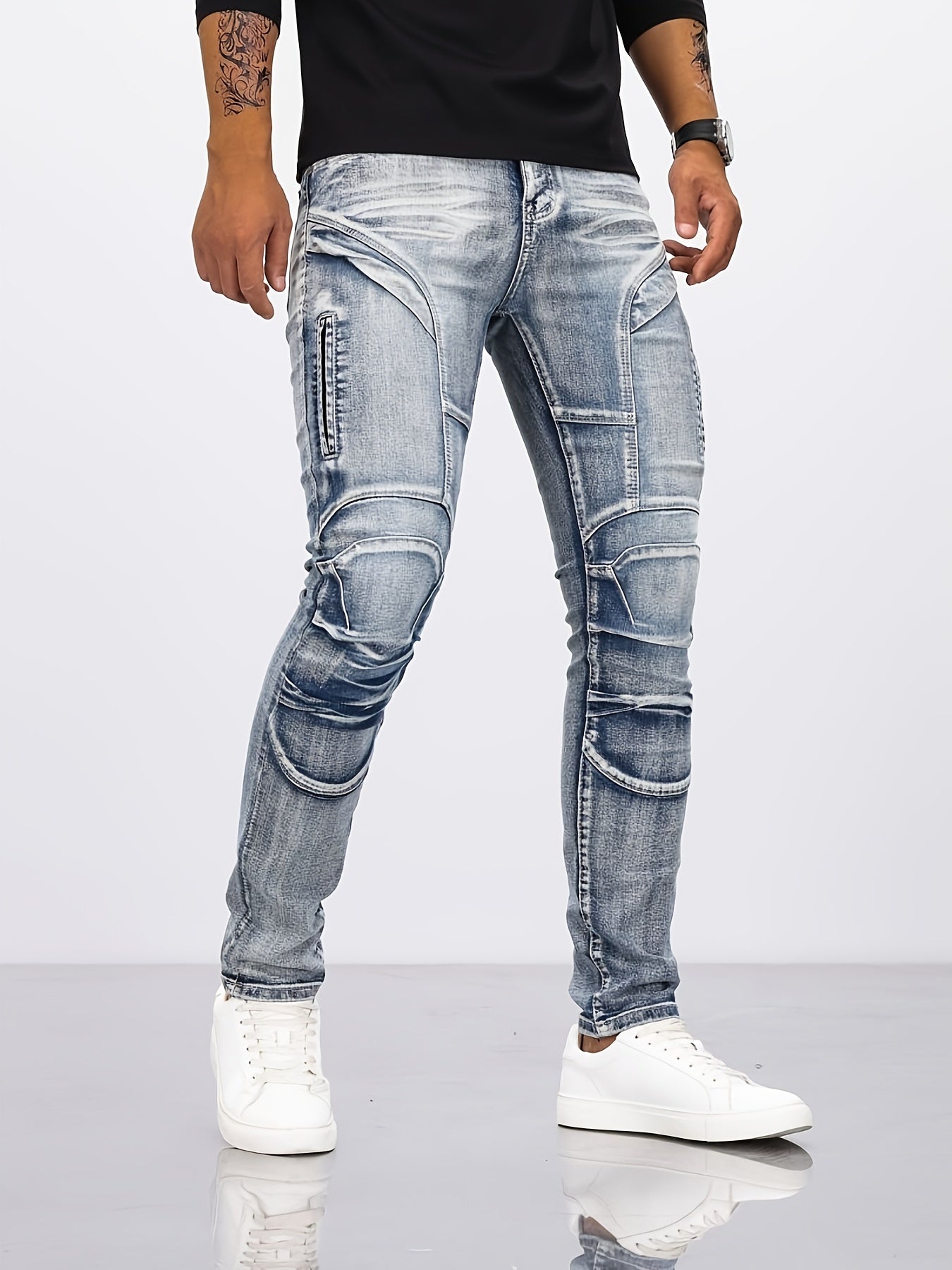 Staalblauwe Skinny Jeans - Max