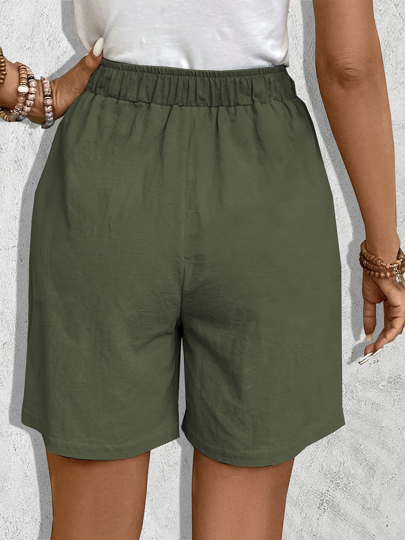 Groene Hoge Taille Shorts - Jade