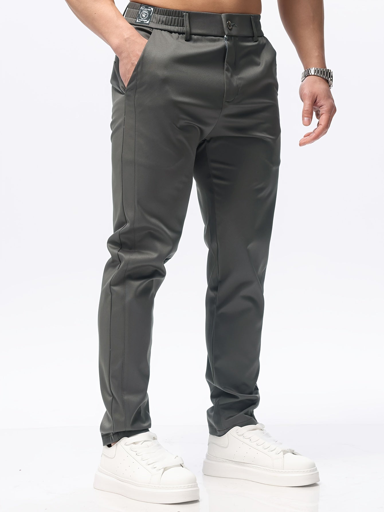 Beige Slim Fit Broek - Lars