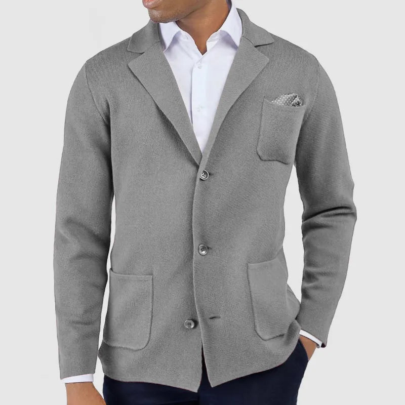 Chique Kasjmier Gebreide Blazer - Herenmode voor Alle Seizoenen