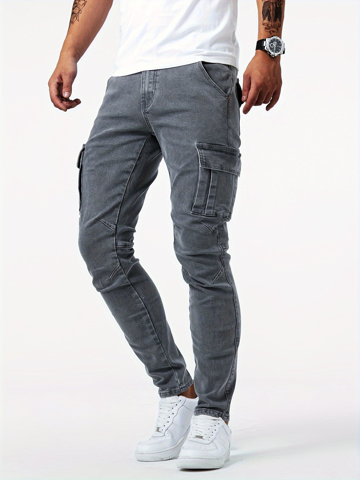 Donkergrijze Cargo Jeans - Liam