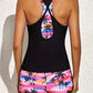 Zwarte Tropische Tankini Set - Lina