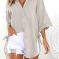 Chique Dames Casual Shirt - Katoenlinnen Mix met Unieke Snit