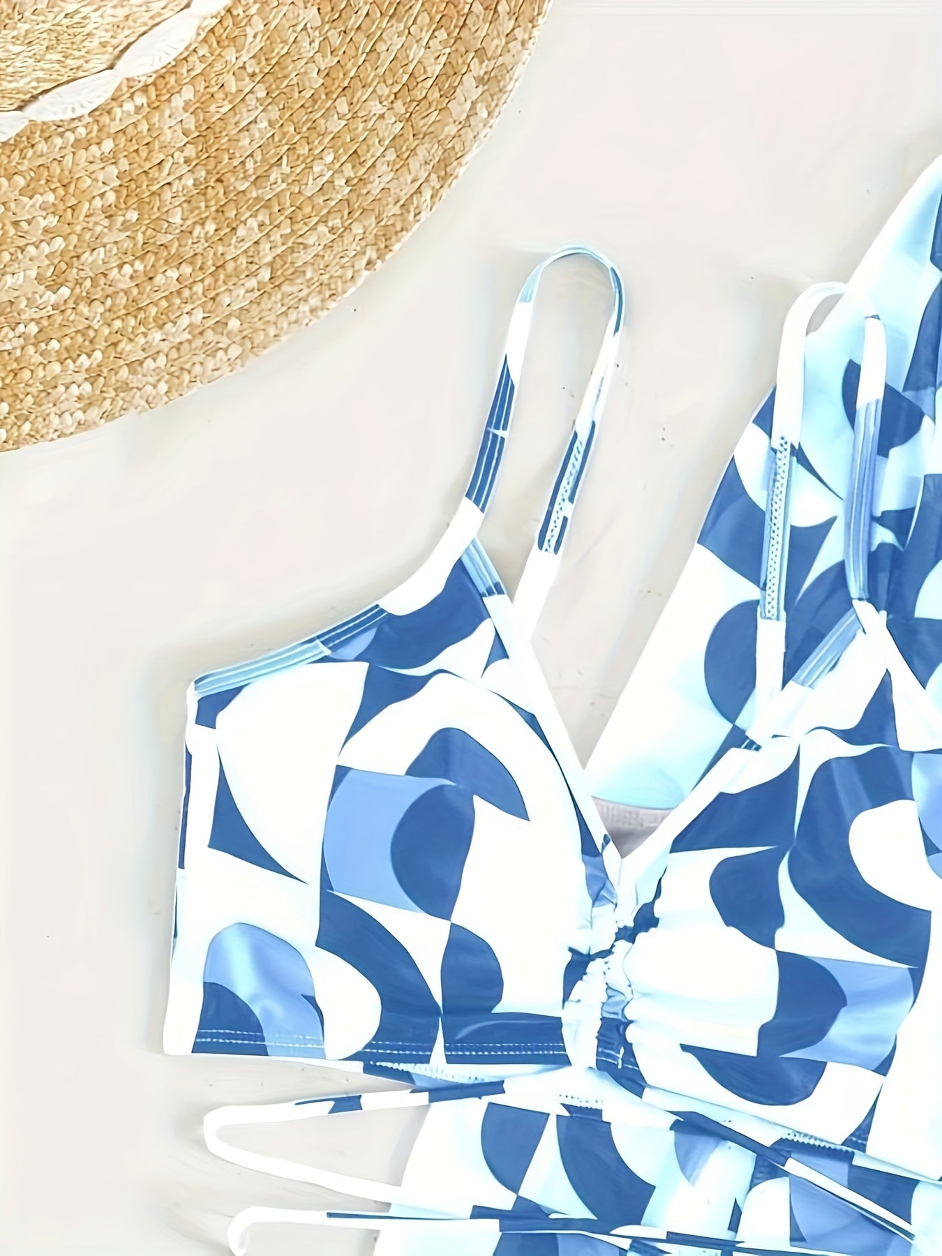 Contrastkleurige Bikini Set Blauw - Mila