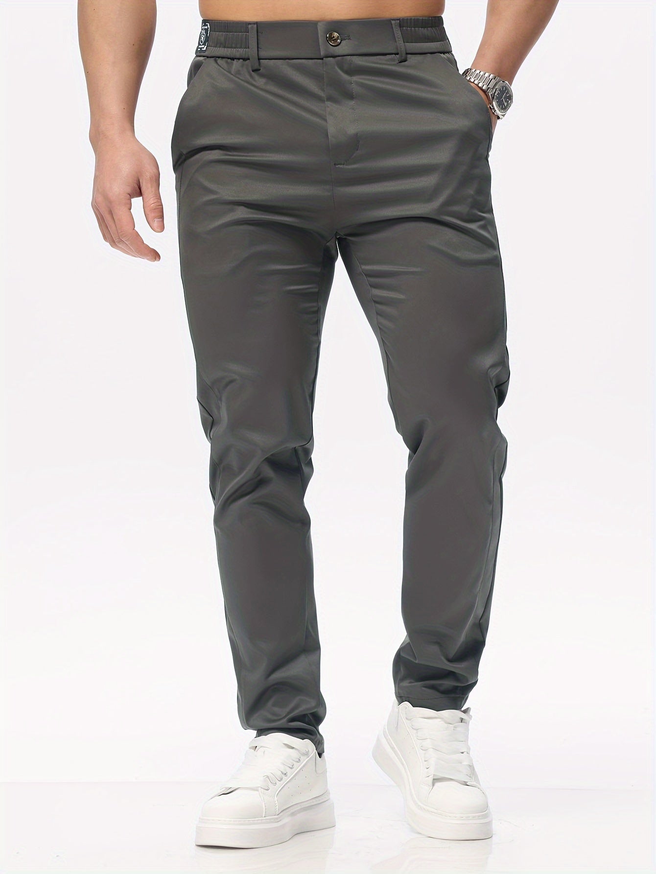 Beige Slim Fit Broek - Lars