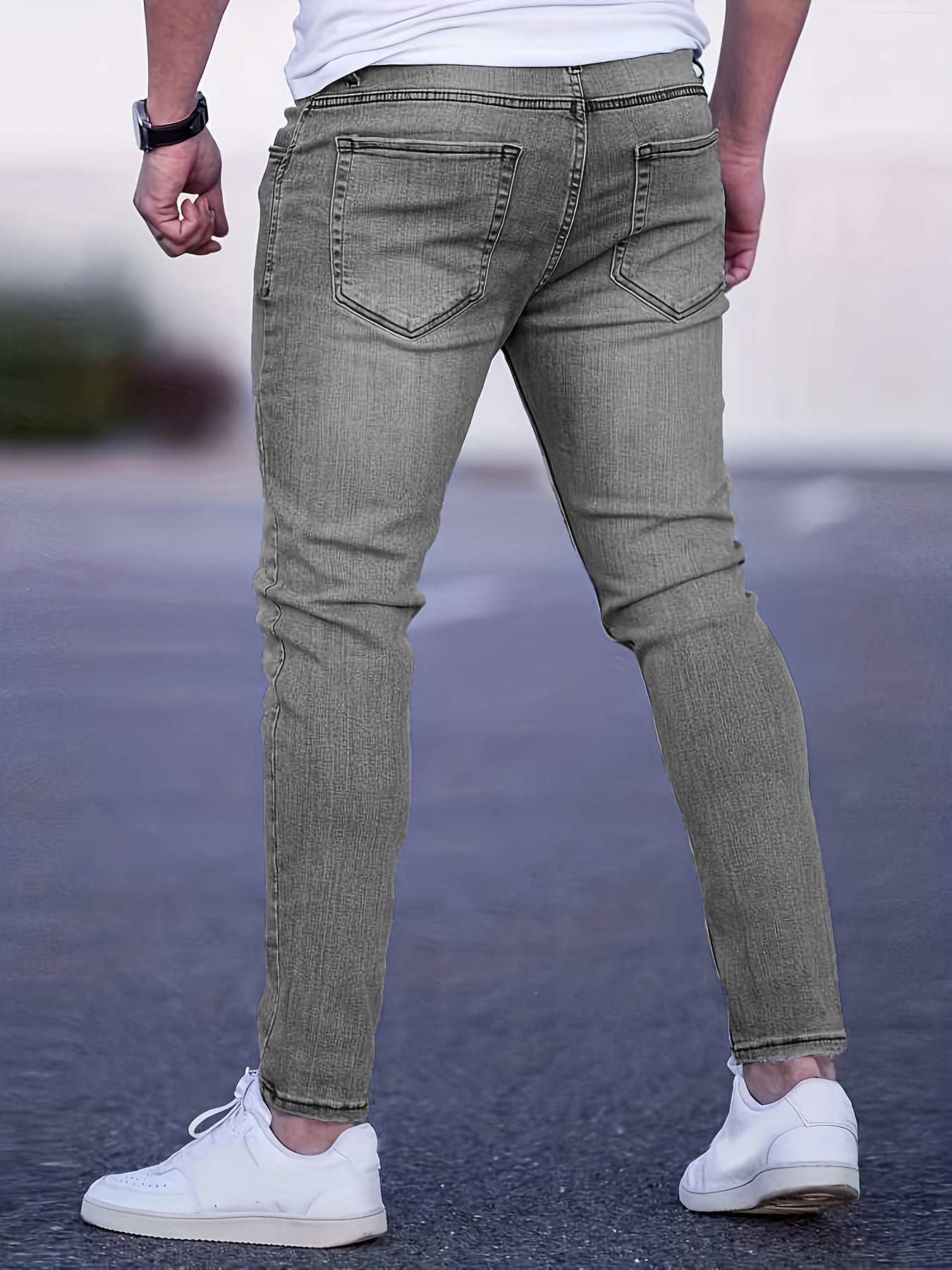 Gescheurde Skinny Jeans Helder Staalblauw - Alex