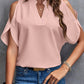 Roze Elegante Splitmouw Blouse - Mila