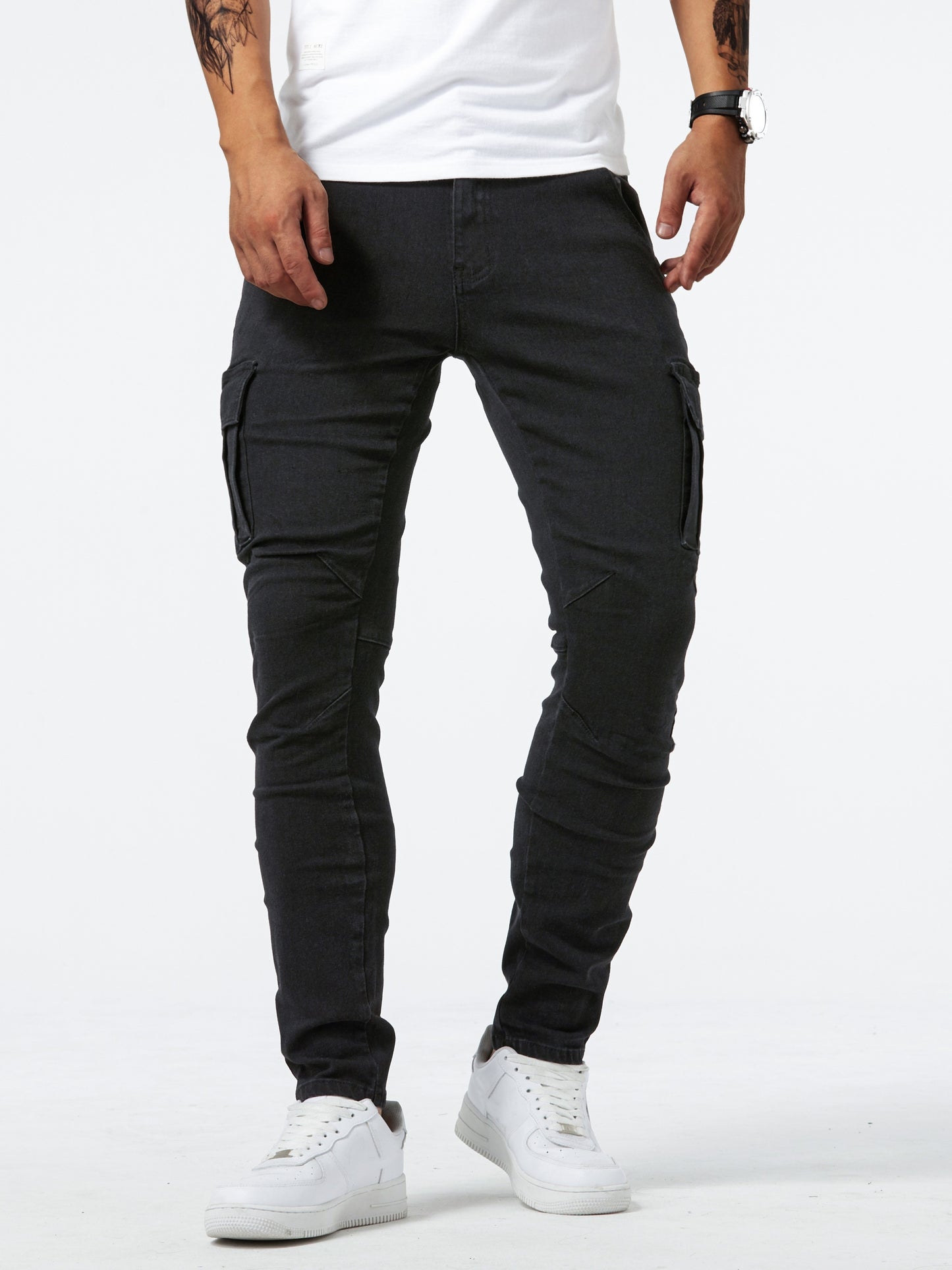 Donkergrijze Cargo Jeans - Liam