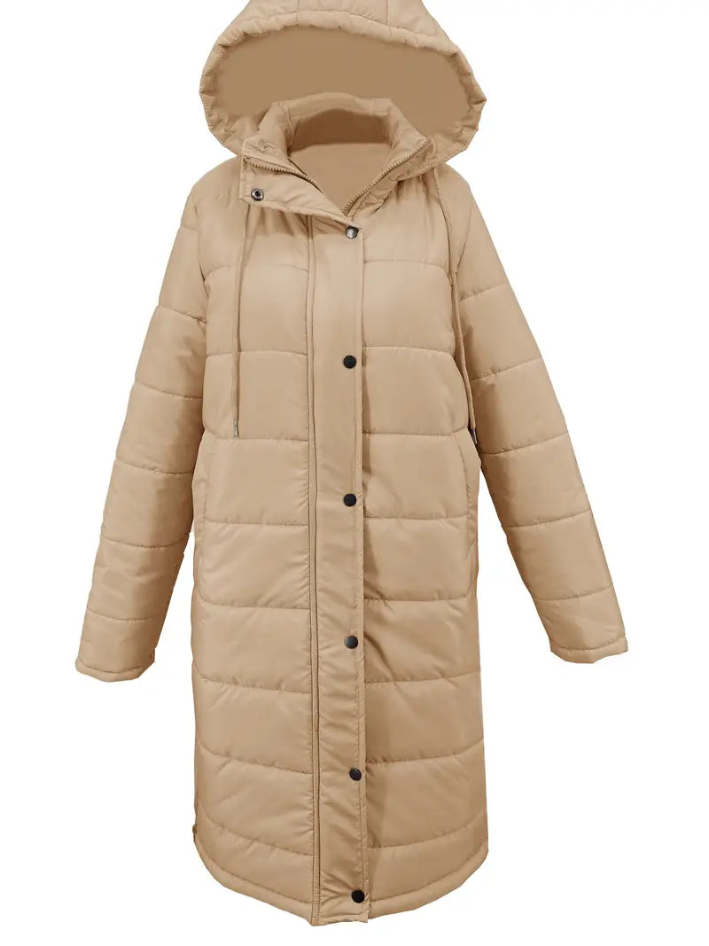 Gezellige Chic: Dames Hooded Puffy Jas - Elegante Warmte voor de Winter