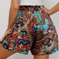 Blauwe High-Waist Print Shorts - Sophie