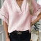 Chique Dames V-hals Shirt met Kant