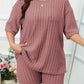 Grijze Plus Size Geribde Lounge Set - Emma