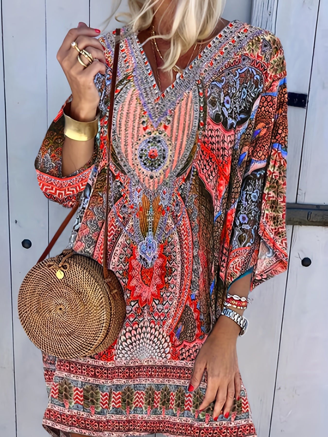 Rode Boho Zomerjurk - Anouk