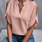 Roze Elegante Splitmouw Blouse - Mila