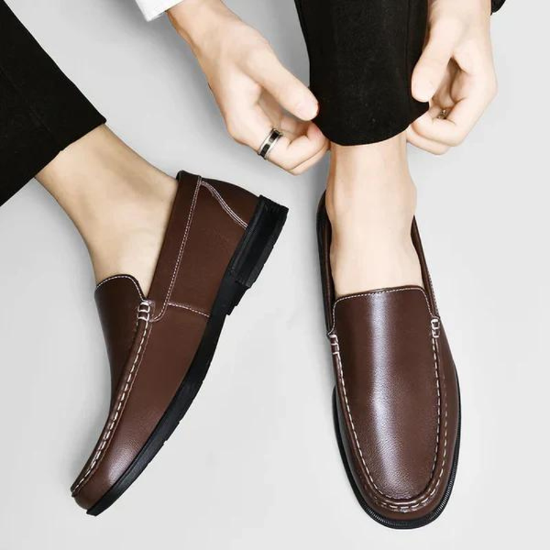 Blauwe Orthopedische Leren Loafers - Felix