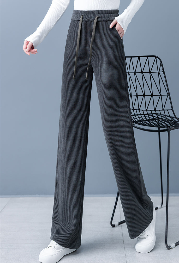 Comfort Chic: Dames Gevoerde Wijde Pijp Broek