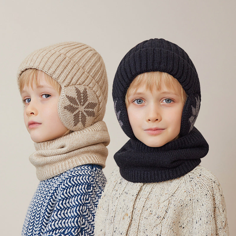 CozyKidz: Luxe Fleece Gevoerde Wintersjaal & Gebreide Muts Set voor Kinderen